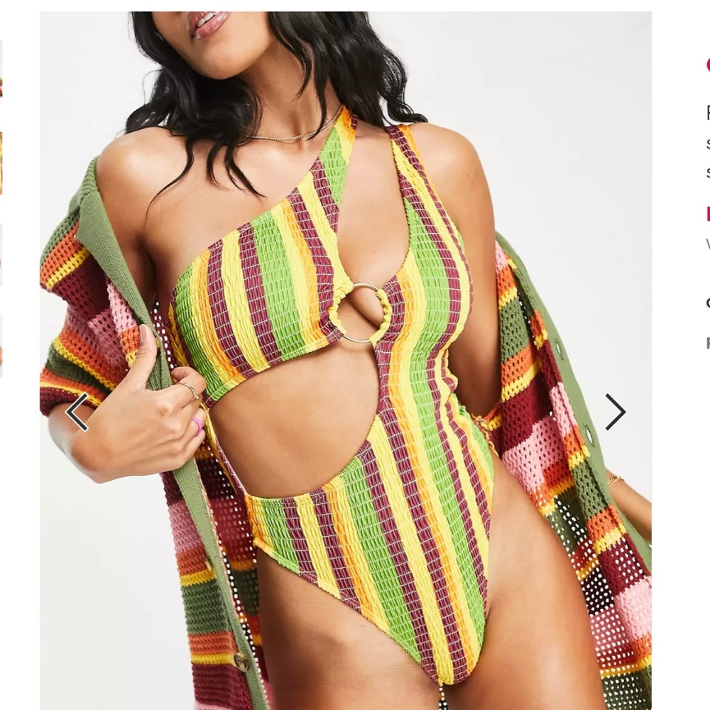 Red Yellow Green Rasta Swimsuit US 6